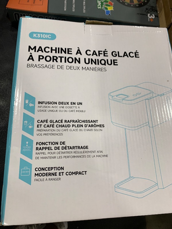 Photo 1 of Tastyle Mini Hot and Iced Coffee Maker Single Serve, for K Cup and Ground, 6 to 14 Oz Brew Sizes, with Recipe Book, for Home, Travel, RV, Office and Dorm, Pearl White