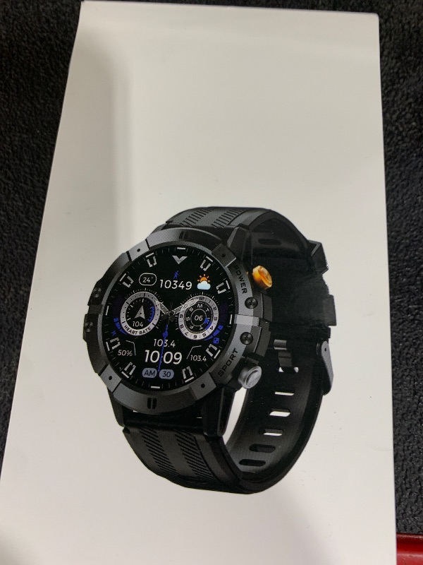Photo 1 of Smart Watches for Men, Bluetooth Call Military Smart Watch, Waterproof Fitness Tracker with Heart Rate/Blood Oxygen/Sleep Monitor/124 Sports Modes, Tactical Watch for Android Phones & iPhone (Silver)