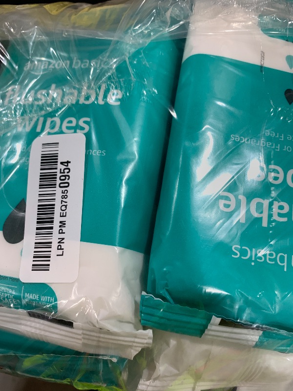 Photo 1 of Amazon Basics Flushable Adult Toilet Wipes, Fragrance Free, 504 Count (12 Packs of 42)