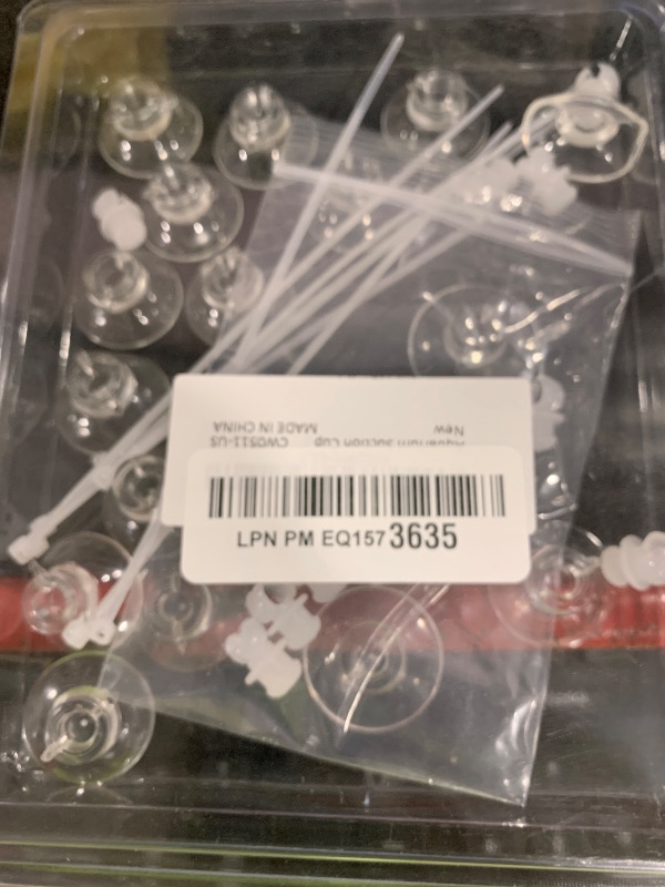 Photo 1 of Pawfly 20 Pack Aquarium Suction Cups with Clips and Adjustable Zip Ties Cables Fish Tank Tools for Binding Moss Holding Airline Tubing Decorations Shrimp Nests and Reptile Hammocks