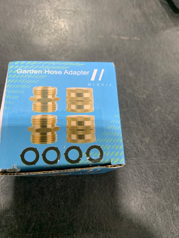Photo 1 of M MINGLE Garden Hose Adapter, Male to Male, Female to Female, 3/4 Inch Brass Connector, 4-Pack with Extra 4 Washers