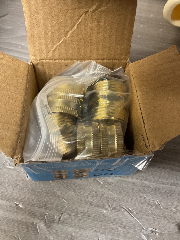 Photo 1 of M MINGLE Garden Hose Adapter, Male to Male, Female to Female, 3/4 Inch Brass Connector, 4-Pack with Extra 4 Washers