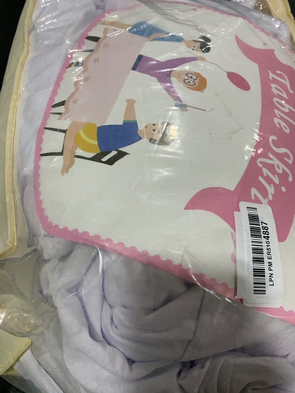 Photo 1 of 6 Packs White Polyester Table Clothes for 6 Foot Rectangle Tables, Wrinkle Free Fitted Table Cover 6ft Stretch Tablecloths with Skirt for Parties Weddings Birthday Banquet Baby Shower