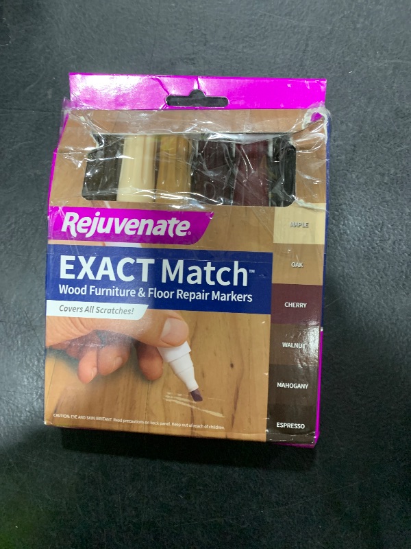 Photo 1 of Rejuvenate Exact Match Wood Furniture & Floor Repair Markers, 6 Count, Brown Markers Cover All Scratches, Scuffs And Damage To Wood Furniture And Flooring