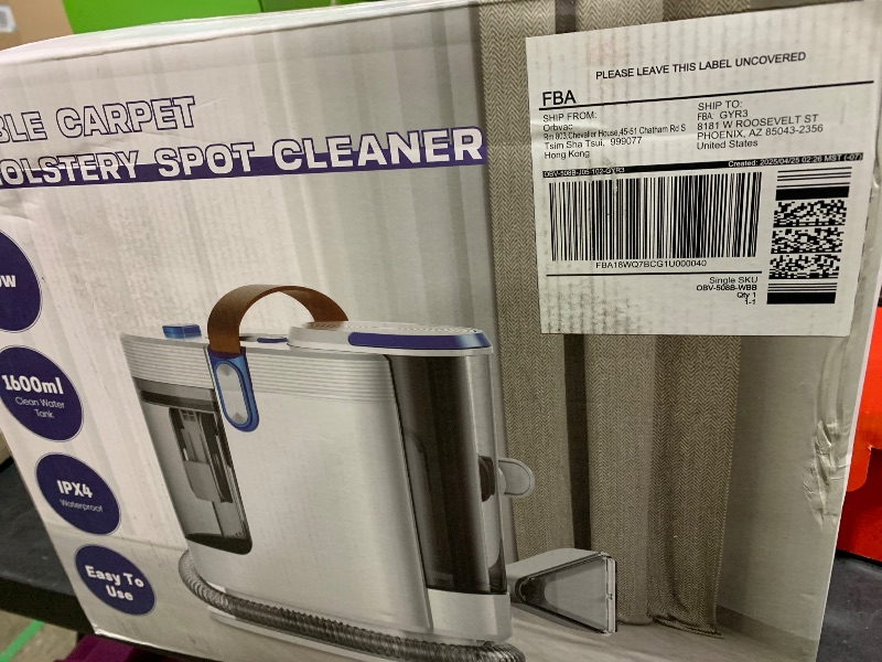 Photo 1 of WURESE Portable Carpet Cleaner Machine, Carpet Shampooer, 15Kpa Upholstery Cleaner with 3 Tools, 54oz Large Water Tank, 16.4ft Power Cord, Spot and Stain Deep Cleaner for Rug, Couches, Car,azure