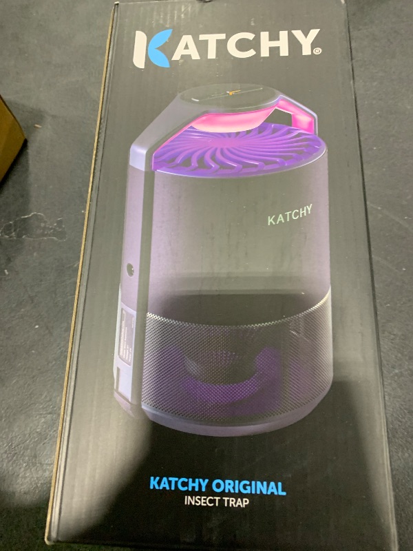 Photo 1 of Katchy Indoor Insect Trap - Catcher & Killer for Mosquitos, Gnats, Moths, Fruit Flies - Non-Zapper Traps for Inside Your Home - Catch Insects Indoors with Suction, Bug Light & Sticky Glue (Black)