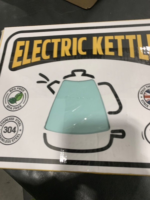 Photo 1 of Hazel Quinn Retro Electric Kettle - 1.7 Liters / 57.5 Ounces Tea Kettle with Thermometer, All Stainless Steel, 1200 Watts Fast Boiling, BPA-free, Cordless, Automatic Shut Off - Mint Green