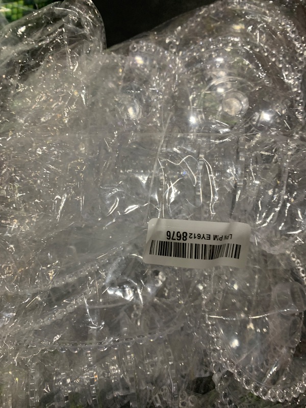 Photo 1 of Hacaroa 24 Pcs Mini Cake Plate Stand, Plastic Single Cupcake Holder Serving Plate, Clear Small Dessert Display Stand Tray for Chocolate, Fruits, Baby Shower, Wedding, Birthday, Party