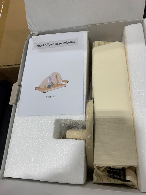 Photo 1 of Bread Slicer for Homemade Bread & Sourdough Rounds – Manual Bread Cutter with Hand Crank, Adjustable Thickness Guide, Suction Cups, Includes Beeswax Bread Bag & Dust-Proof Cover
