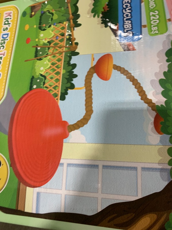Photo 1 of Climbing Rope with Platforms and Disc Swing Seat Set Playground Accessories Including Bonus Hanging Strap & Carabiner Tree Swing for Kids Rope Swings for Tree