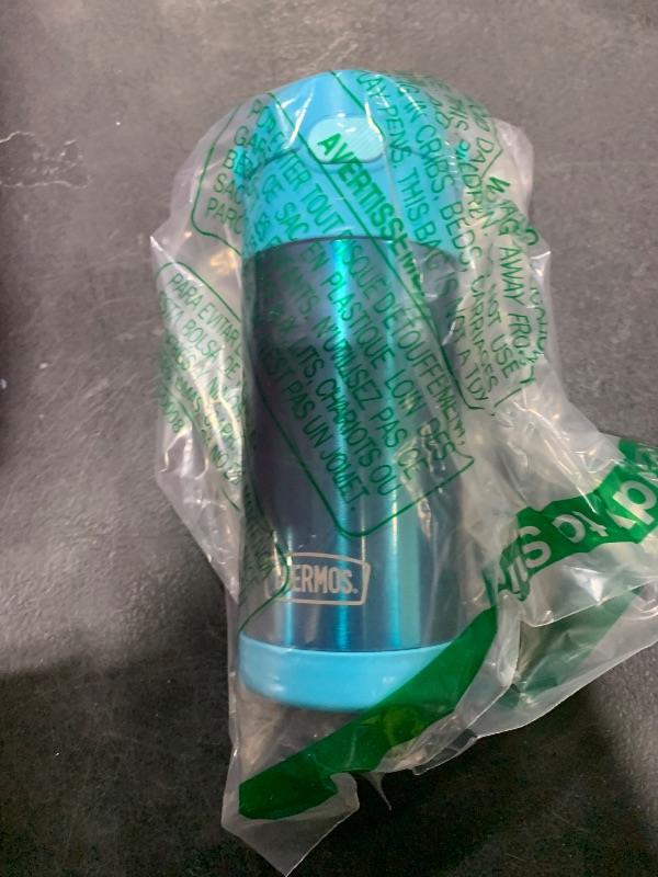 Photo 1 of THERMOS FUNTAINER Water Bottle with Straw - 12 Ounce - Kids Stainless Steel Vacuum Insulated Water Bottle with Lid, Teal