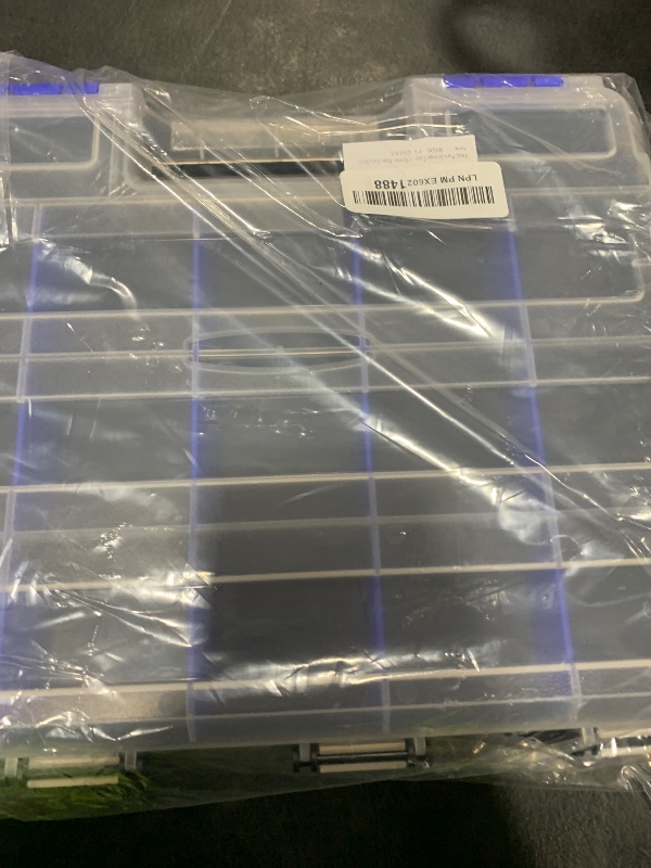 Photo 1 of Small Parts Storage Case Tools Box Organizer Double Side 34 Compartments Hardware Organizers with Removable Plastic Dividers for Screws Nuts Nails Bolts