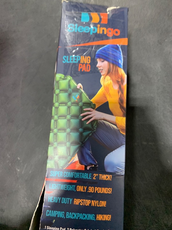 Photo 1 of Sleepingo Ultralight Sleeping Pad - Inflatable Sleeping Mat for Camping, Hiking, Backpacking - 74x22 Inches Compact Air Mattress, Waterproof Gear for Travel Outdoors - Green