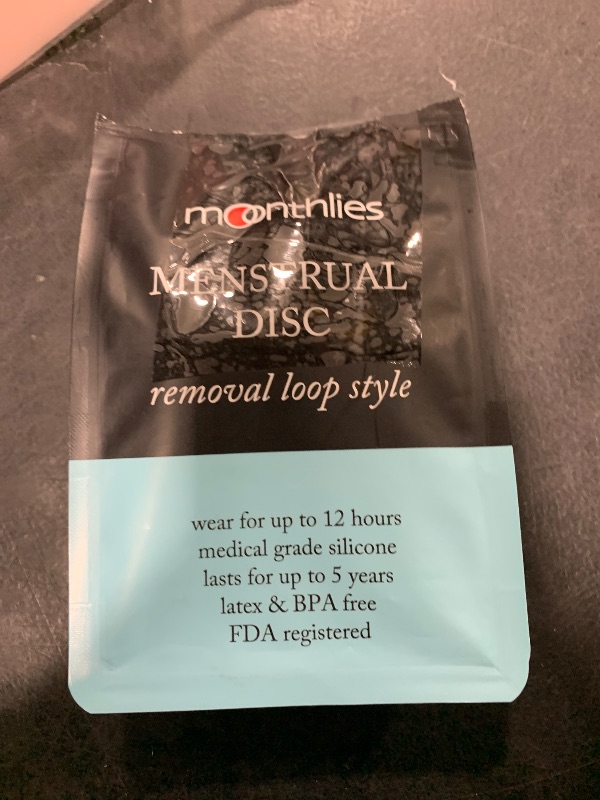 Photo 1 of MOONTHLIES Reusable Menstrual Disc | Period Disc with Removal Loop Stem | Alternative to Menstrual Cups for Light or Heavy Flows | Sustainable Alternative to Tampons/Pads (2 Medium, Blue)