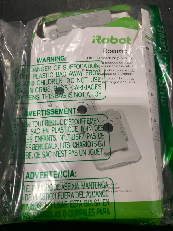 Photo 1 of iRobot Authentic Replacement Parts - 3 Count (Pack of 1) Dirt Disposal Bags Compatible with Roomba Clean Base Models i1+, i3+, i4+, i5+, i7+, i8+, Combo j8+, j9+