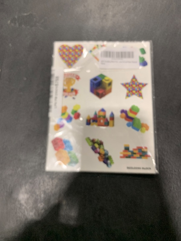 Photo 1 of 96PCS Building Block Pre-Cut Temporary Tattoos - Cute Party Favors for Kids, Boys & Girls | Birthday Party Supplies, Decorations, Stickers, Gifts, Classroom & School Prizes (Normal)