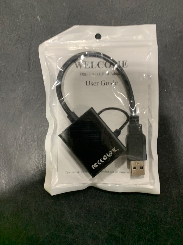 Photo 1 of Herfair USB to HDMI Adapter for Monitor USB A 3.0 to HDMI Screen Converter 1080P Full HD Video Display Connector Compatible with Windows 11/10/8/8.1/7 and MacOS System (Black, Driver Needed)