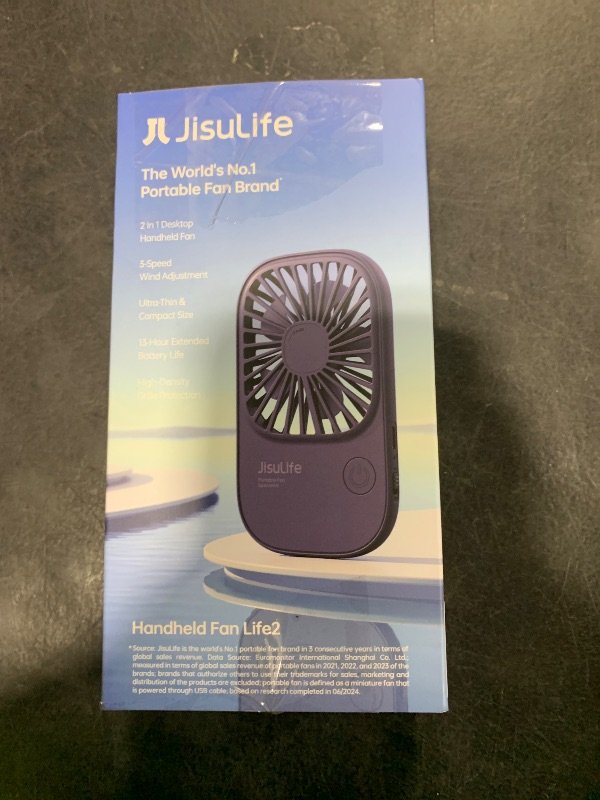 Photo 1 of JISULIFE Handheld Mini Lash Fan with Bracket, Small Portable USB Rechargeable Personal Makeup/Eyelash Fan with 3 Speeds for Women Mom Girls Office Outdoor Travel Blue
