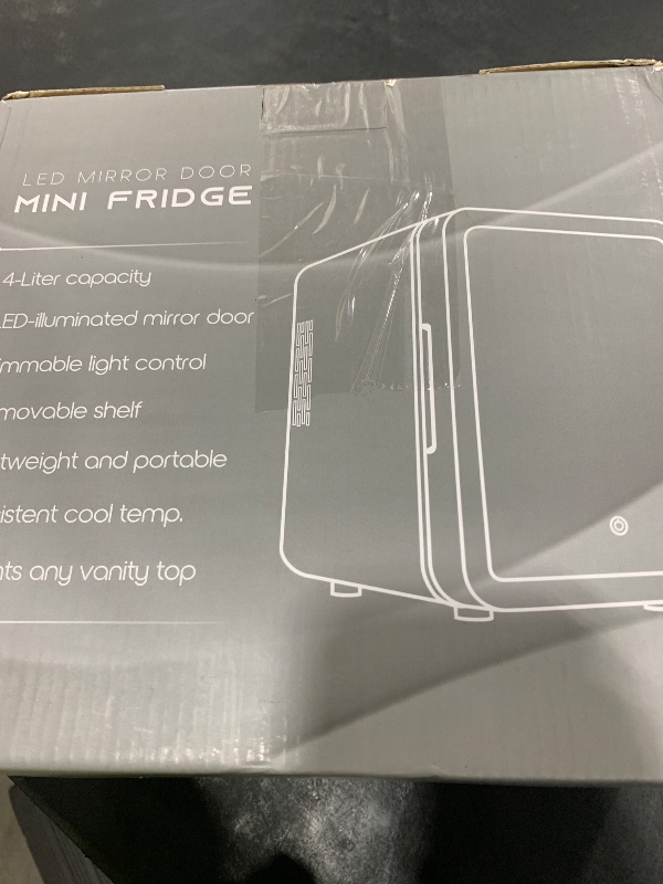 Photo 1 of Makeup Fridge With Dimmable LED Light Mirror, 4L Mini Fridge for Bedroom, Car, Office & Dorm, Cooler & Warmer, Portable Small Refrigerator for Cosmetics, Skin Care and Food, Black