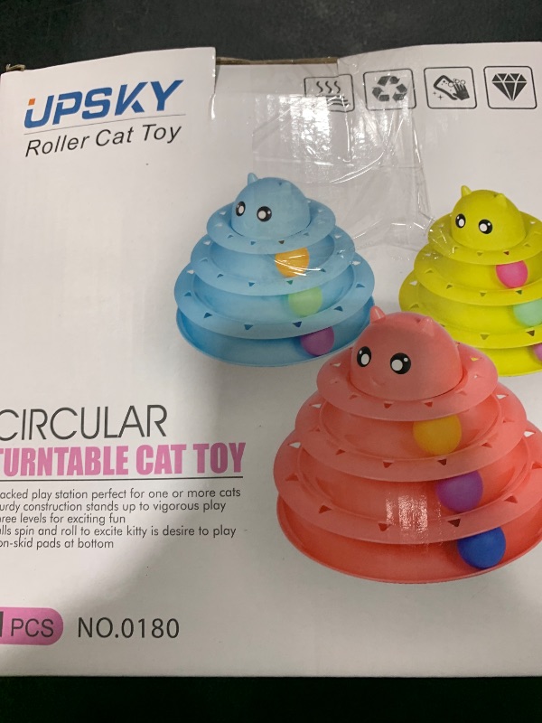 Photo 1 of UPSKY Cat Toy Roller 3-Level Turntable Cat Toys Balls with Six Colorful Balls Interactive Kitten Fun Mental Physical Exercise Puzzle Kitten Toys