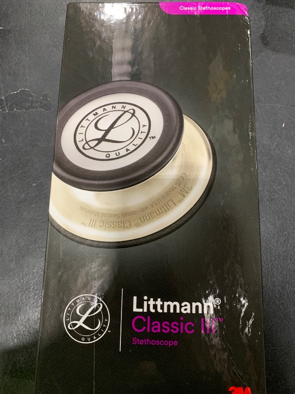 Photo 1 of 3M Littmann Classic III Monitoring Stethoscope, 5620, More Than 2X as Loud, Weighs Less, Stainless Steel Chestpiece, 27" Black Tube