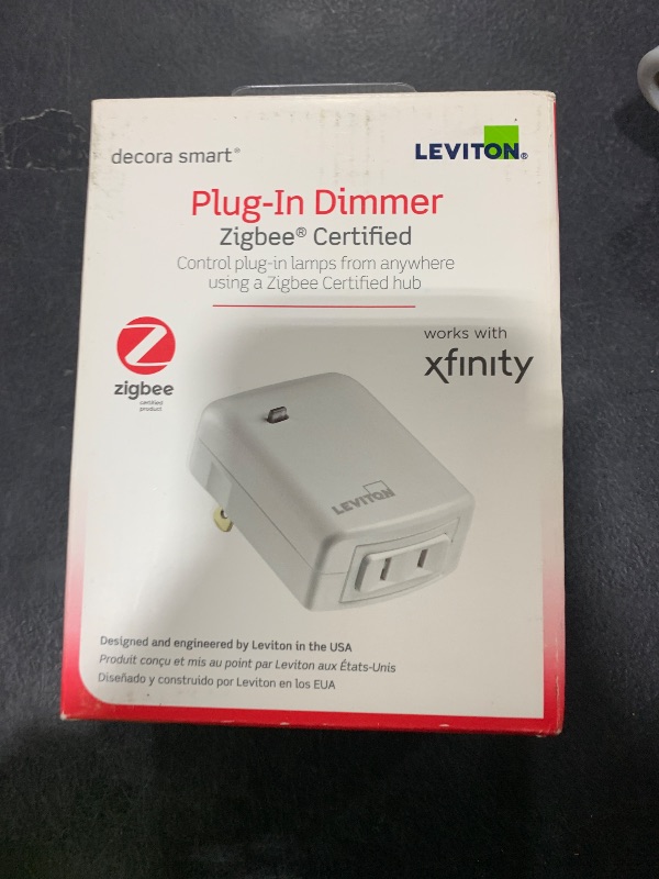 Photo 1 of Leviton Decora Smart Plug-in Dimmer, Zigbee Certified, DG3HL-1BW, White