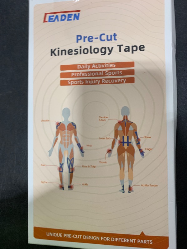 Photo 1 of IEADEN Precut Kinesiology Tape for Knees, 20 Pcs - Knee Support & Stability, Knee Pain Relief Athletic Tape - Waterproof & Elastic, Breathable Hypoallergenic Latex-Free Tape, Black