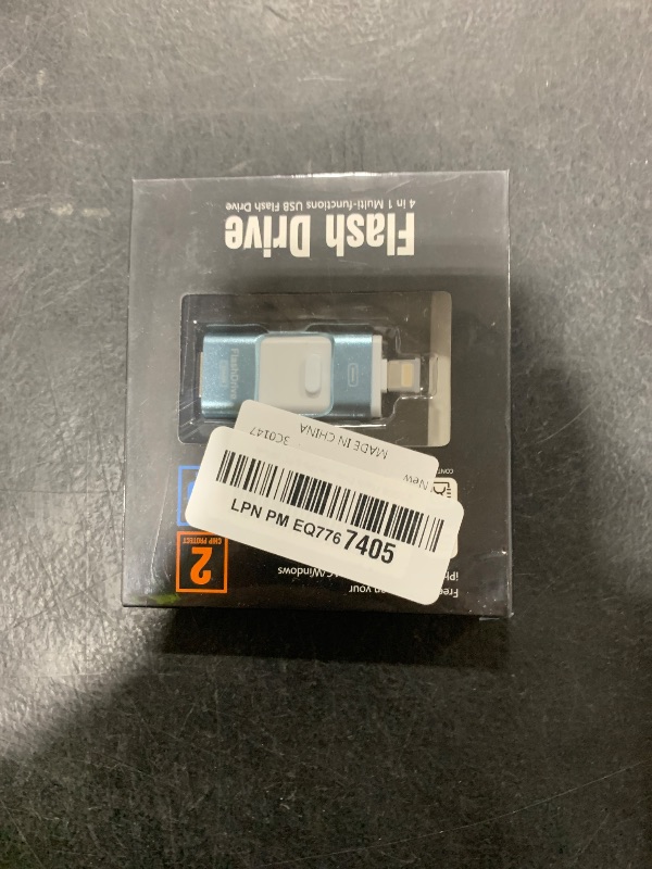 Photo 1 of 256GB Flash Drive for iPhone Photo Stick,Thumb Drive USB Stick High Speed Transfer USB Drives External Picture Video Storage Memory Expansion for iPhone/iPad/PC (Blue)