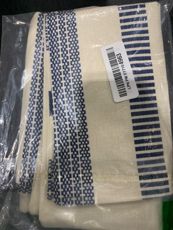 Photo 1 of RYSMIYOU Decorative Throw Pillow Covers Set of 2 Blue Boho Striped Pillow Covers 18x18 Inch Throw Pillow Cover Linen Pillowcase Farmhouse Outdoor Pillow Covers for Couch Sofa Bed Living Room