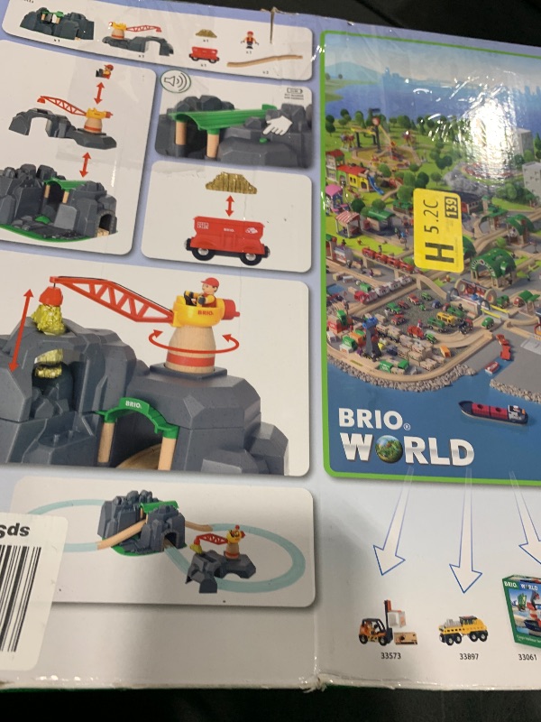 Photo 1 of BRIO World - 33889 Crane & Mountain Tunnel | 7 Piece Toy Train Accessory for Kids | Interactive Play | FSC Certified Wood | Perfect for Ages 3 and Up
