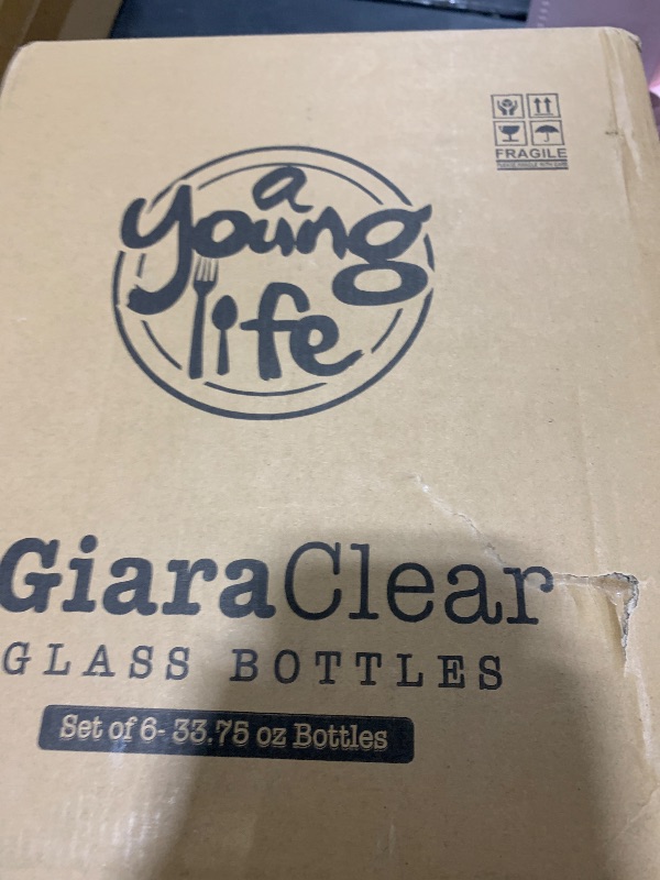 Photo 1 of Flip Top Glass Bottle [1 Liter / 33 fl. oz.] [Pack of 6] – Swing Brewing with Stopper for Beverages, Oil, Vinegar, Kombucha, Beer, Water, Soda, Kefir Airtight Lid & Leak Proof Cap Clear