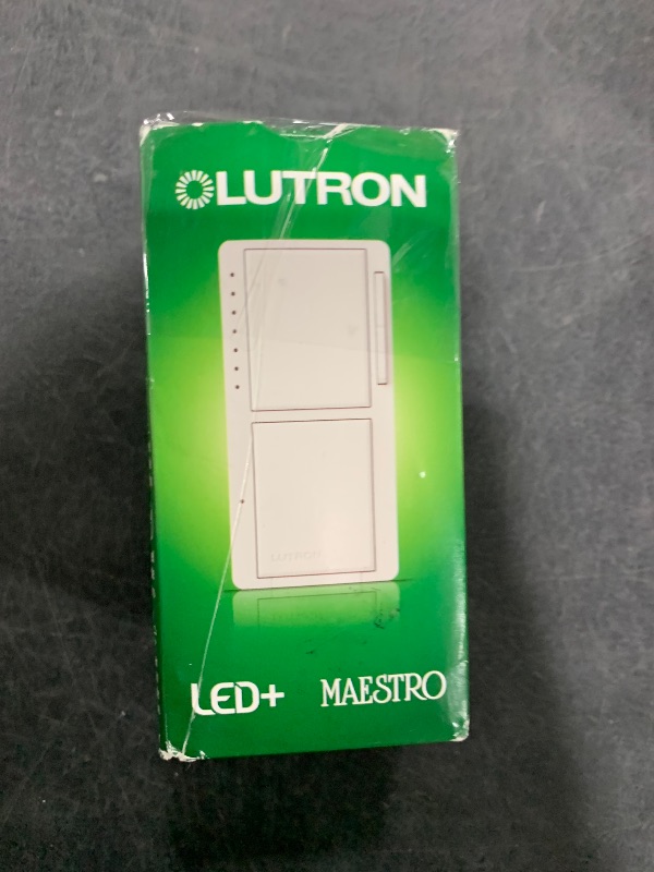 Photo 1 of Lutron Maestro LED+ Dual Dimmer and Switch | 75-Watt LED Bulbs/2.5A Fans, Single-Pole | MACL-L3S25-WH | White