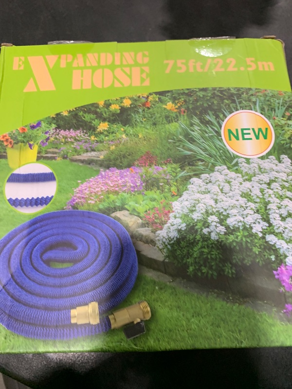 Photo 1 of 75 ft Garden Hose - 2025 New Upgraded Flexible Water Hose - Ultra Lightweight Kink-free Car Washing Pipe with 10 Function Sprayer and 3/4" Solid Brass Fittings - Durable,Leak proof Garden Hoses