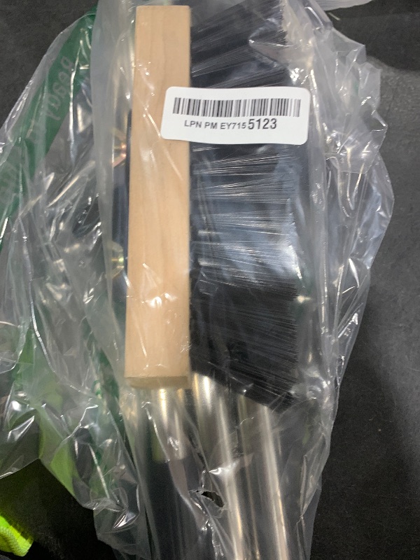 Photo 1 of Heavy Duty Push Broom Stiff Bristle Broom Brush with Solid Wood Broom Head Indoor Outdoor Floor Scrubber Brushes for Bathroom Bathtub Tile Floor Patio Swimming Pool