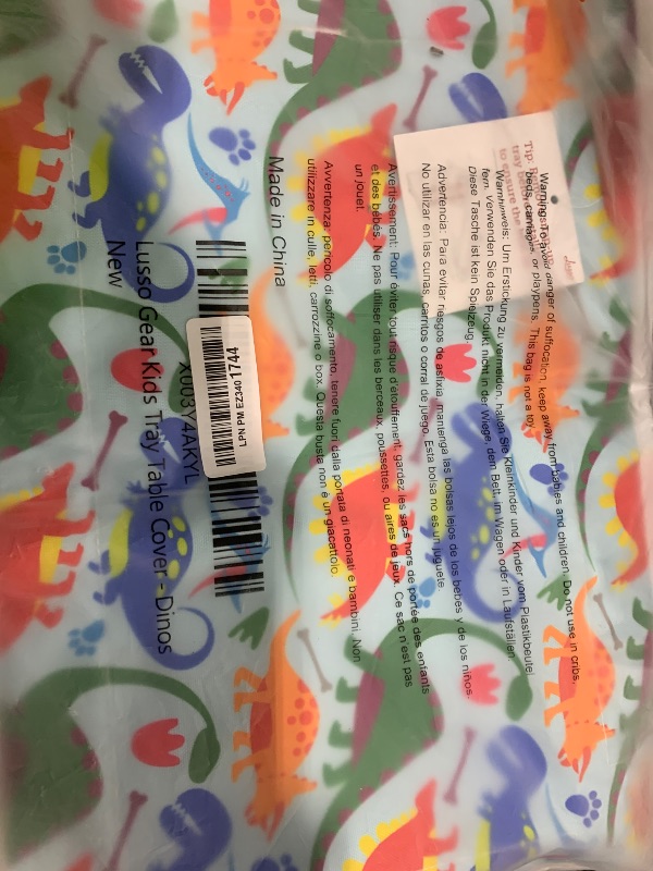 Photo 1 of Lusso Gear Tray Table Cover with Pockets - Dinosaur Print, Portable, Rectangular - Toddler Activities, Plane Travel Essentials & Travel Toys for Toddlers - Kids Airplane Essentials
