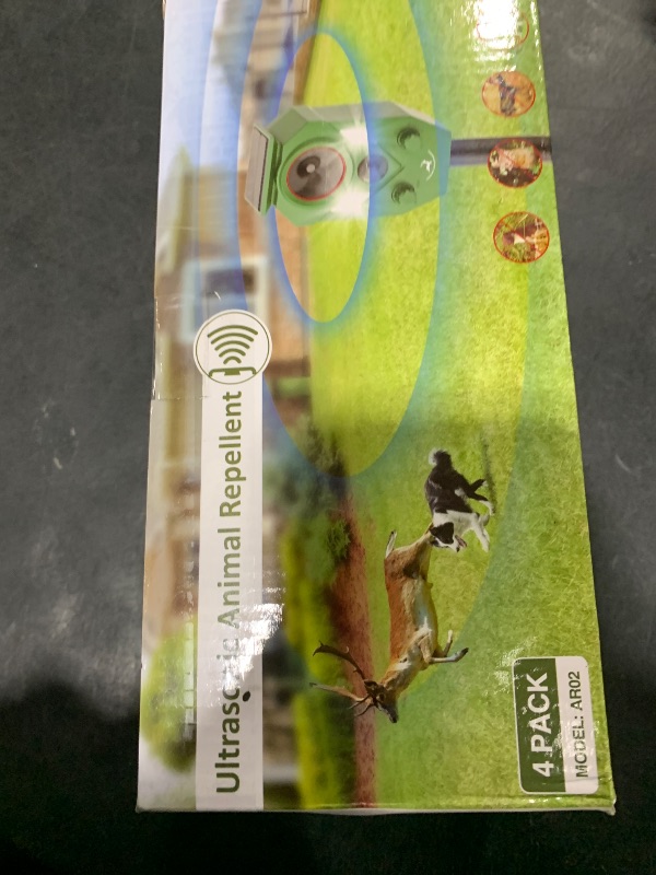 Photo 1 of 4 Pack of X-PEST Solar-Powered Ultrasonic Animal Repellent for Outdoor Yard, Waterproof Cat Deterrent with LED Flashing Lights and Motion Sensor,Effective to Repel Cats, Coyotes, Raccoons, and Deer