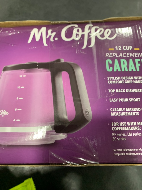 Photo 1 of Mr. Coffee 12-Cup Replacement Carafe – Compatible with Mr. Coffee 12 Cup Machines, Glass Pot with Black Handle