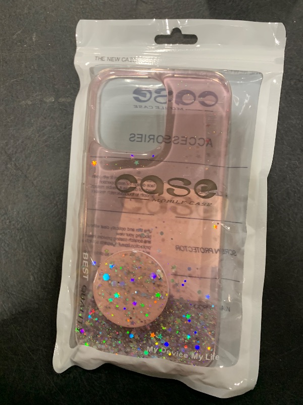 Photo 1 of Winzizo for iPhone 14 Pro Max Case Glitter Women Girls with Ring Kickstand Sparkle Bling Cute Cases Slim Soft Phone Protective Shell Phone Cover for iPhone 14 Pro Max Case 6.7 inch (Pink)