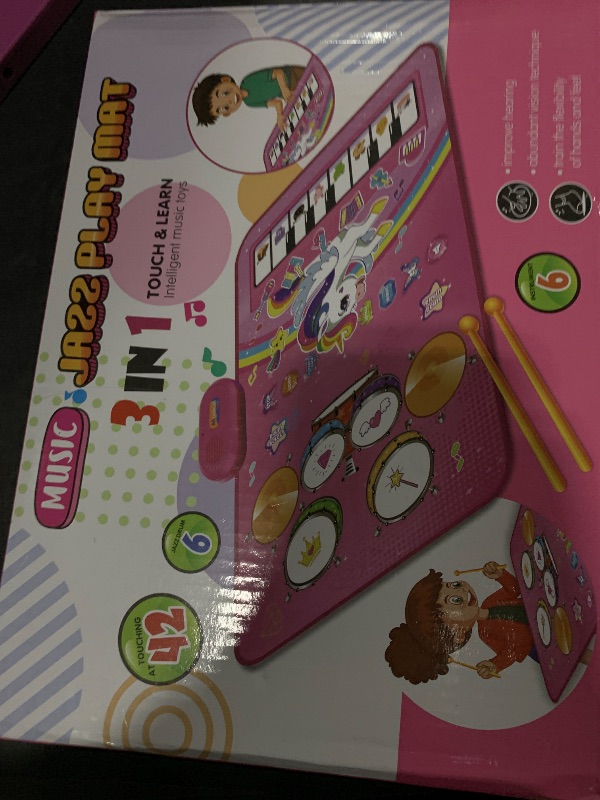 Photo 1 of Toys for 1 Year Old Girl Gifts: Baby Music Mat Toddler Toys Age 1-2 - 3 in 1 Piano Drum Animal Touch Unicorn Toy - Infant Musical Toy 12-18 Months Babies Birthday Easter Gifts for 1 2 3 Year Old Girls