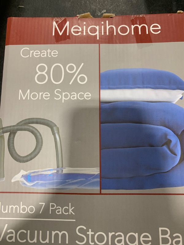 Photo 1 of Vacuum Storage Bags 7 Jumbo, Space Saver Sealer Bags,Plastic Packaging Bags,Compression Bags for Clothes, Pillows, Comforters, Blankets, Bedding,No pump included