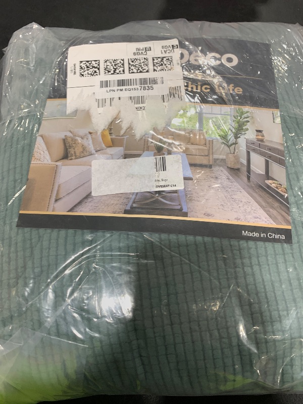 Photo 1 of PrinceDeco T Cushion Sofa Slipcover 4 Pieces Sofa Covers for T Cushion Couch Soft Sofa Slip Covers Furniture Protector with 3 Individual T Shape Seat Covers Width Up to 88" Machine Washable, Sage