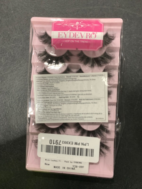 Photo 1 of Mink Lashes Fluffy Wispy Lashes Natural Look 3D False Eyelashes D Curl Russian Strip Lashes 7 Pairs Short Fake Eyelash Pack by EYDEVRO