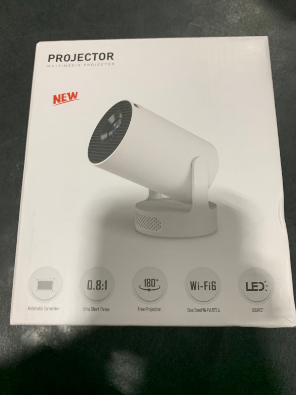 Photo 1 of Mini Portable Projector with 4K Support, Bluetooth 5.4 WIFI6, 5watt Sound Base Speaker, 160 ANSI, Android 11, 210° Rotation , Auto Keystone Correction Video Projector HY300 ULTRA