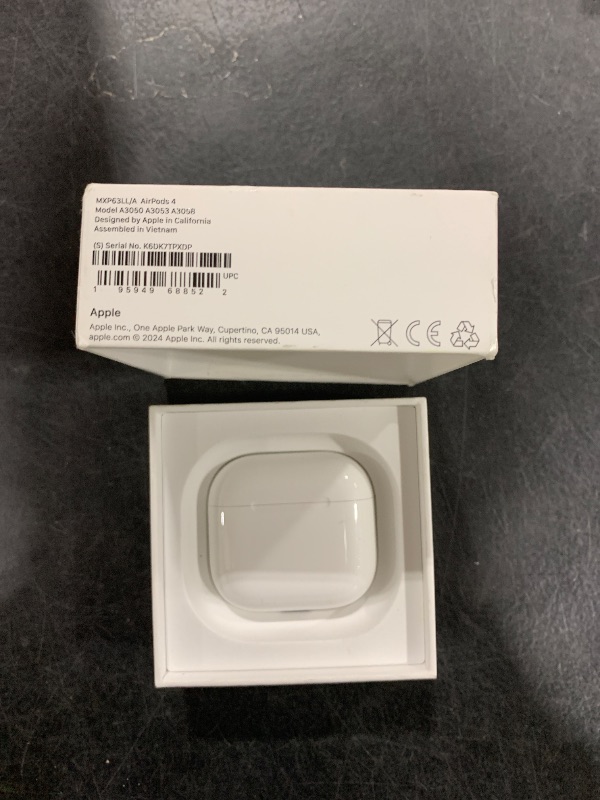 Photo 1 of Apple AirPods 4 Wireless Earbuds, Bluetooth Headphones, Personalized Spatial Audio, Sweat and Water Resistant, USB-C Charging Case, H2 Chip, Up to 30 Hours of Battery Life, Effortless Setup for iPhone