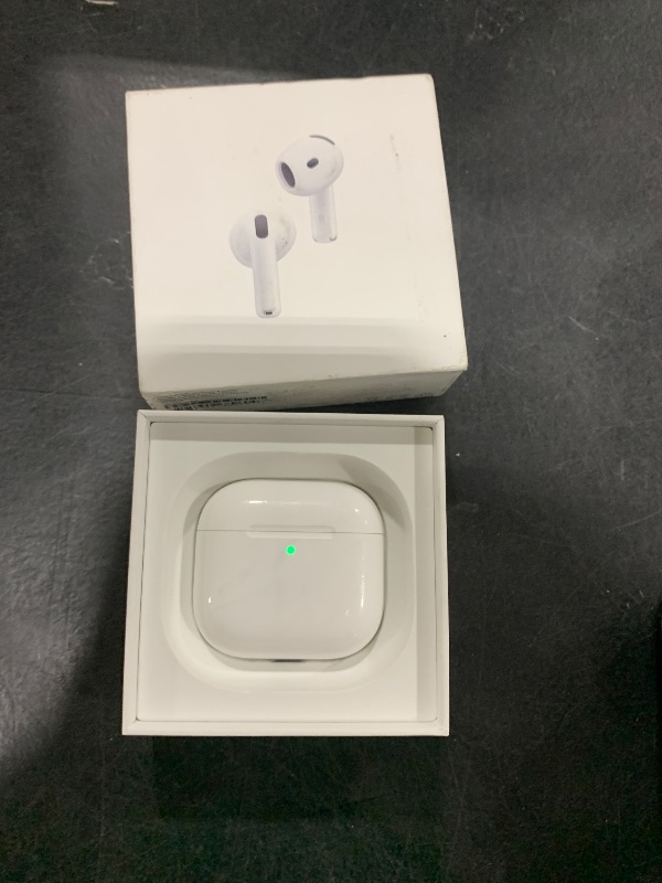 Photo 1 of Apple AirPods 4 Wireless Earbuds, Bluetooth Headphones, with Active Noise Cancellation, Adaptive Audio, Transparency Mode, Personalized Spatial Audio, USB-C Charging Case, Wireless Charging, H2 Chip