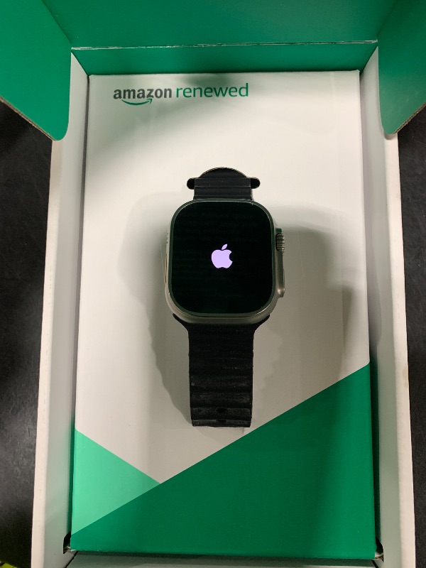 Photo 1 of Apple Watch Ultra [GPS + Cellular 49mm] Titanium Case with Midnight Ocean Band, One Size (Renewed Premium)