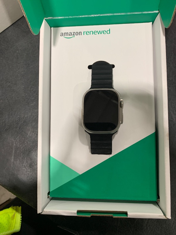 Photo 1 of Apple Watch Ultra [GPS + Cellular 49mm] Titanium Case with Midnight Ocean Band, One Size (Renewed Premium)