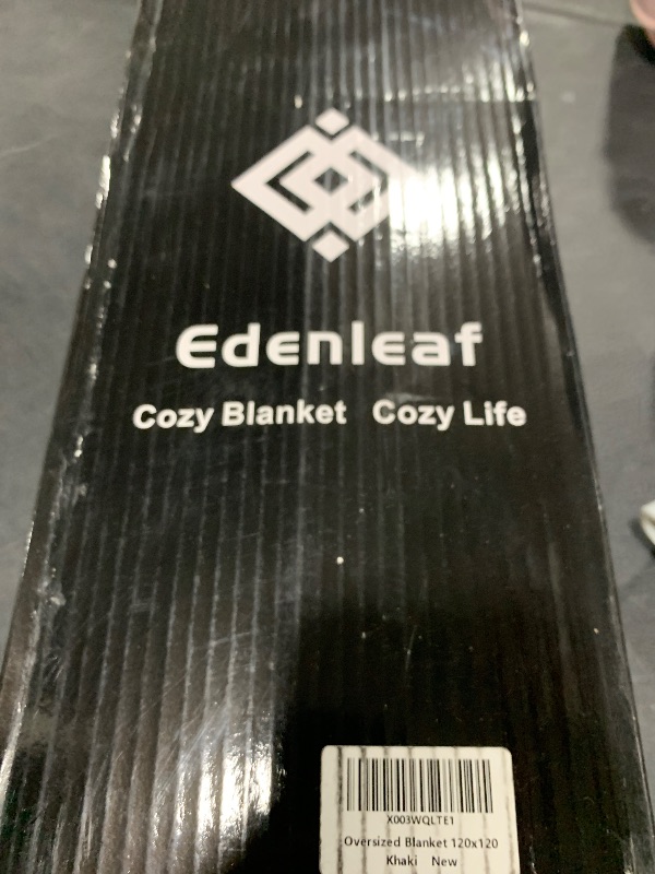 Photo 1 of Edenleaf Big Oversized King Blanket, Extra Large Soft Blanket 120x120, California King Size for Whole Family, Bed, Sofa, Couch, Travel, Camping Khaki