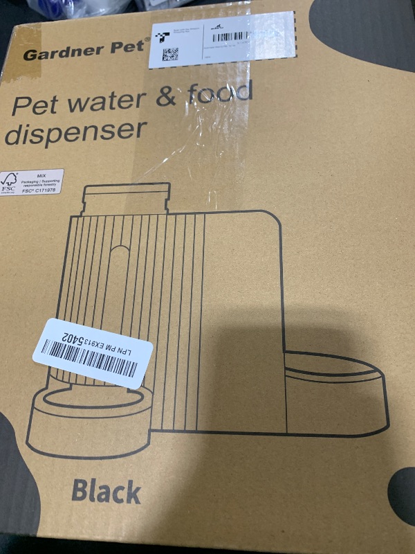 Photo 1 of Gardner Pet Automatic Gravity Cat Food Feeder and Water Dispenser Stainless Steel Two-in-One Set Large Capacity Dispenser for Pets Dogs, Puppies, Kittens