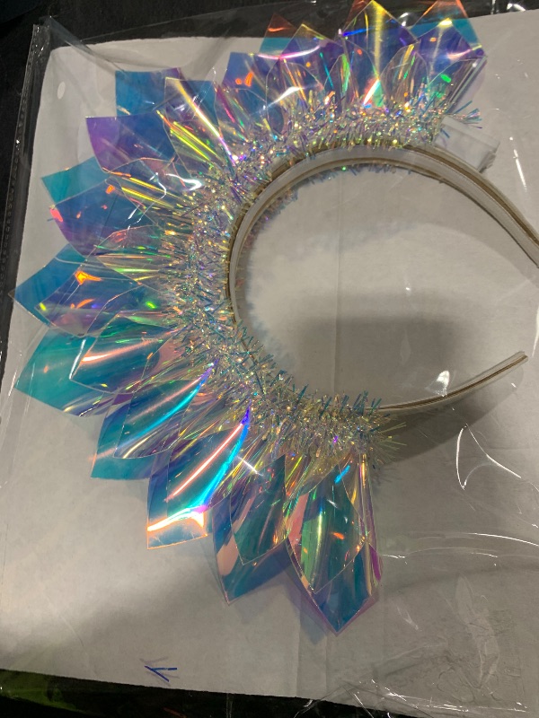 Photo 1 of JEAIRTS Light Up Headband Led Crown Headbands Glow Rave Headpiece Flashing Costume Hair Accessories for Women